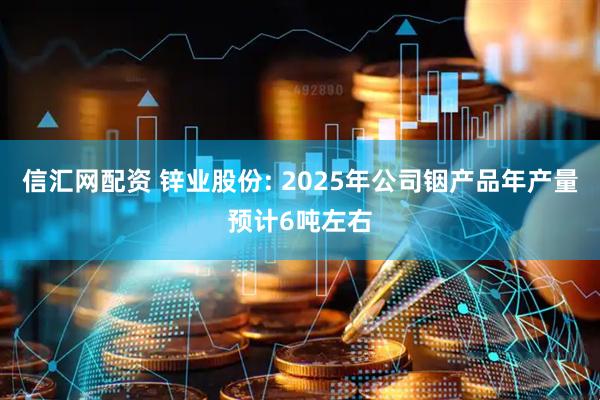 信汇网配资 锌业股份: 2025年公司铟产品年产量预计6吨左右